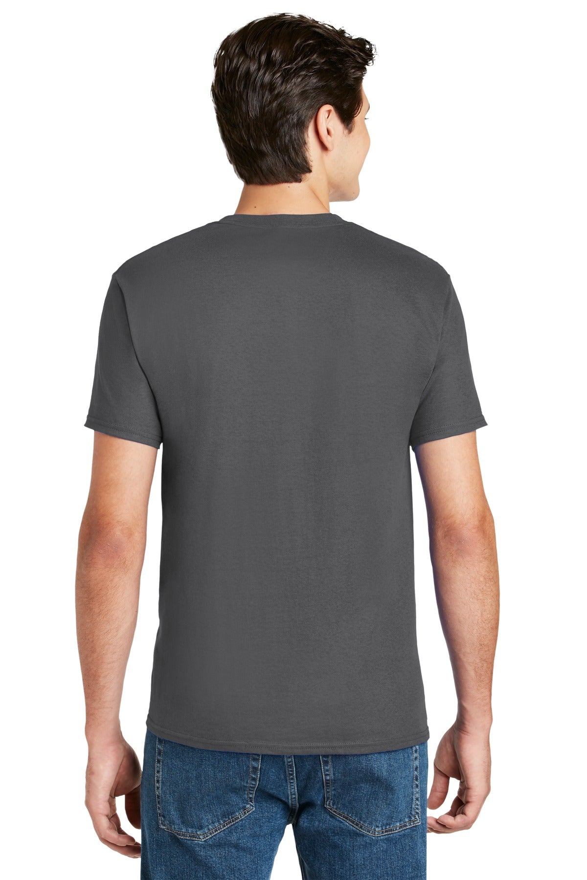 Smoke Gray Hanes - Authentic 100% Cotton T-Shirt with Pocket. 5590