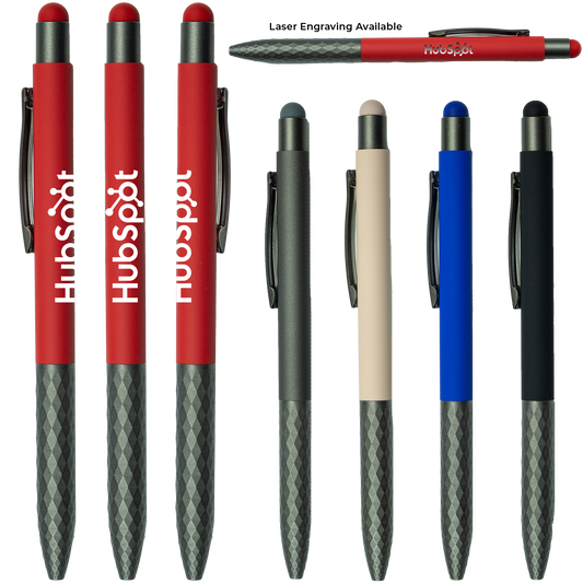 Black Soft Touch Aluminum Stylus Pen with Plastic Grip