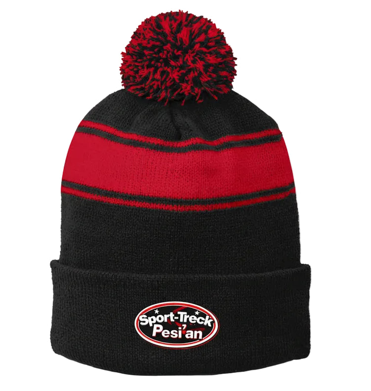 Sport-Tek Stripe Pom Pom Beanie. STC28