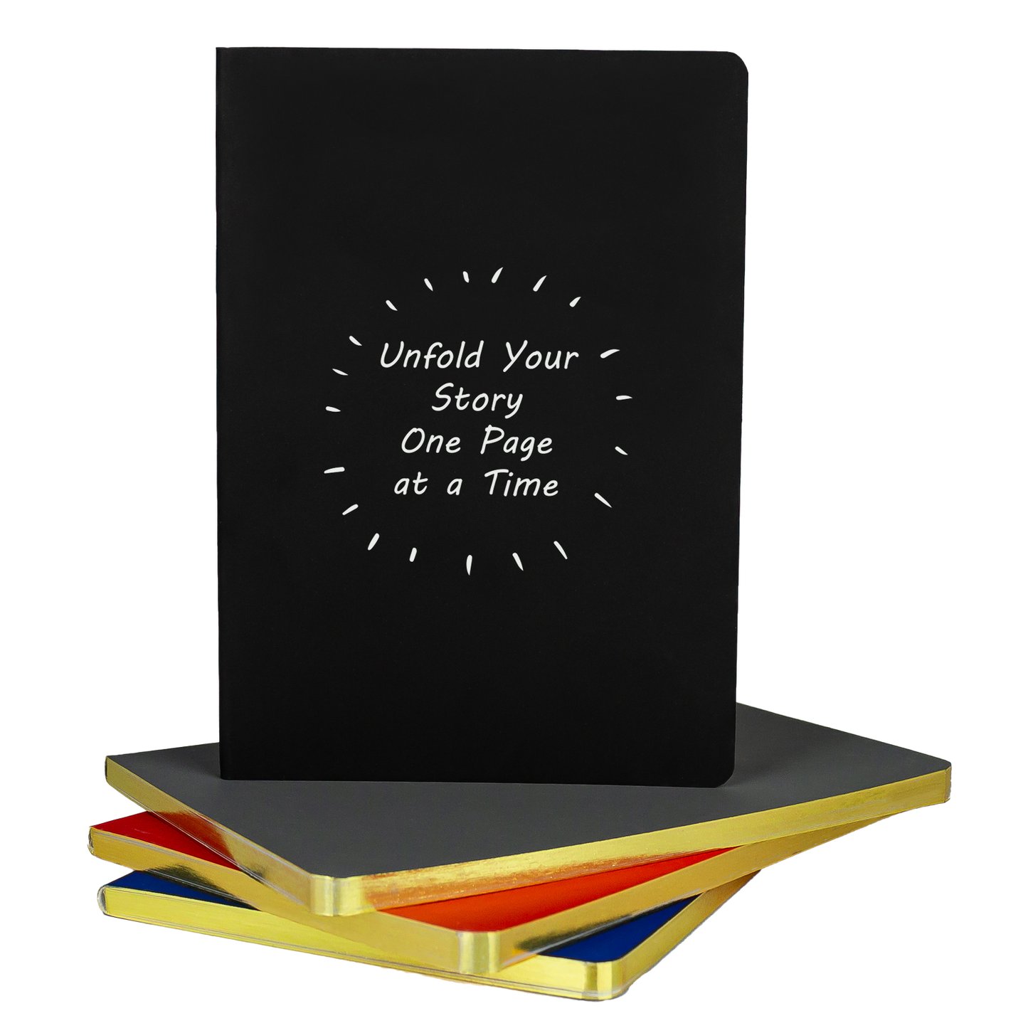 Black Starlight 5" X 7" Gold Edge Notebook