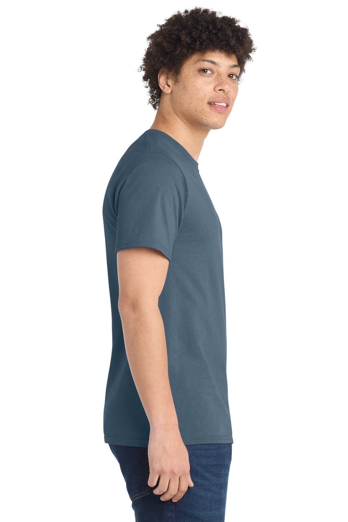 Stonewshd Blue Port & Company Tall Essential Tee. PC61T