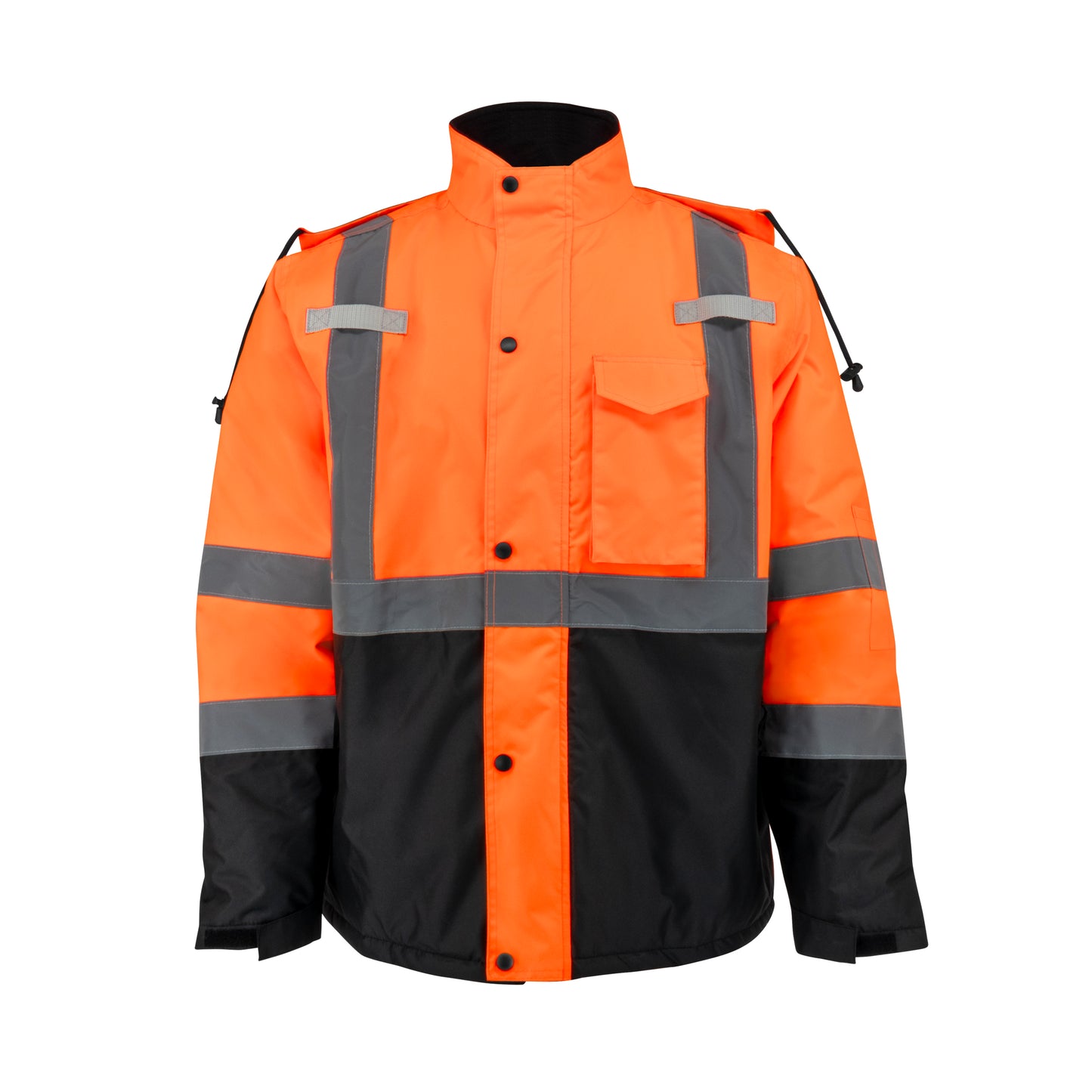 SJ411QB Class 3 Economy Parka with Quilted Lining - Hi-Vis Green / Black - Size 2X