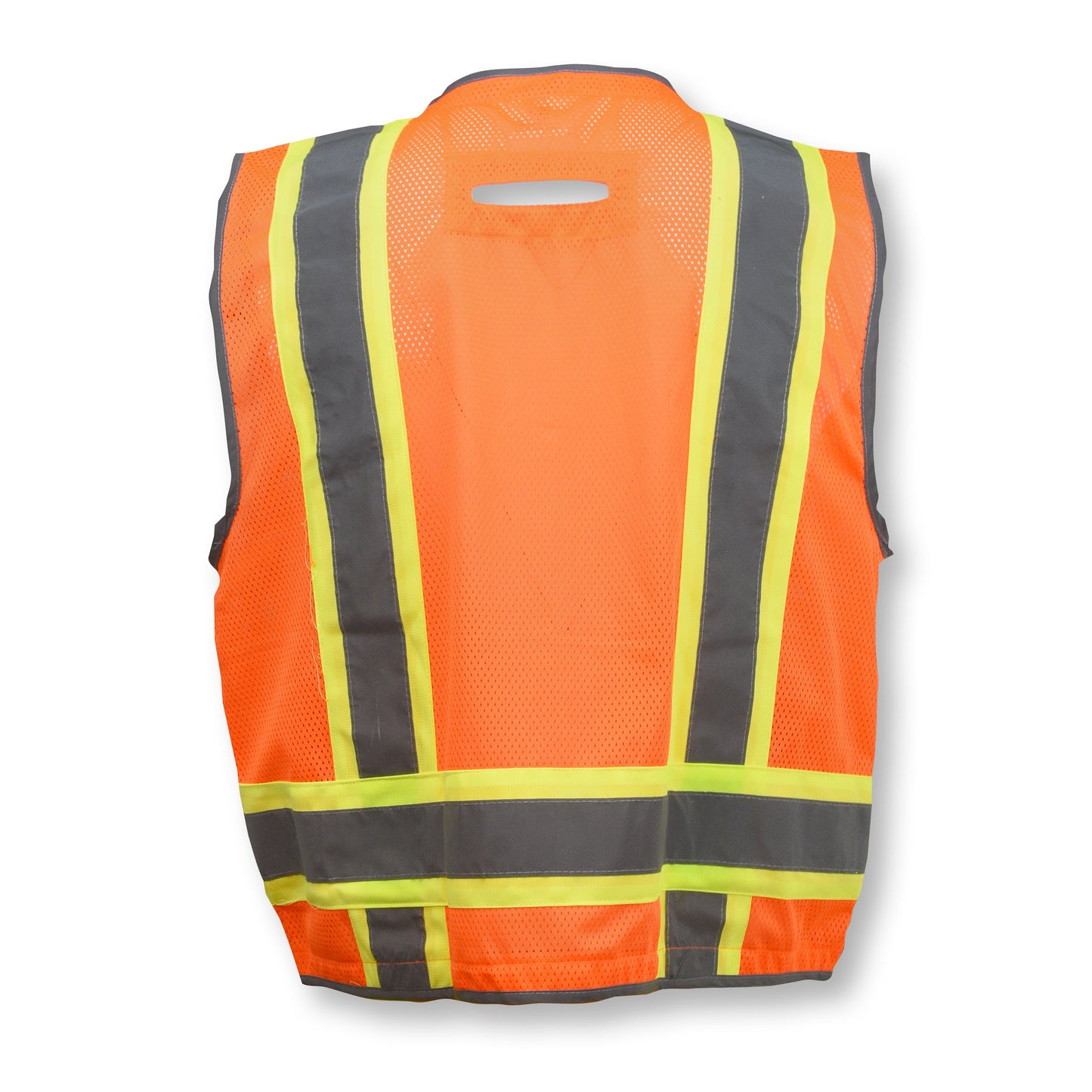 SV6H Type R Class 2 Heavy Duty Two Tone Mesh Surveyor Vest with Solid Pockets - Green - Size 2X