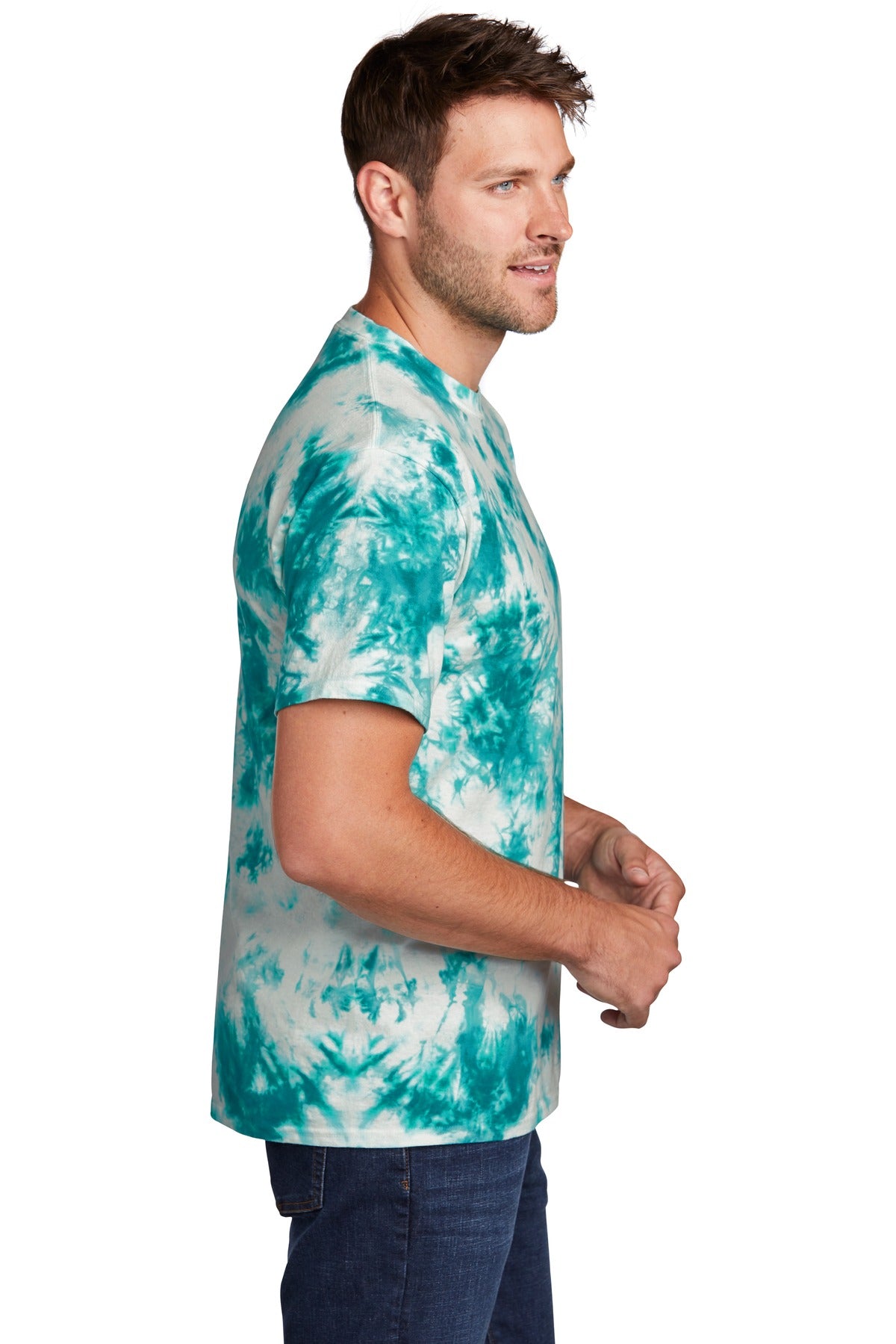Teal Port & Company Crystal Tie-Dye Tee PC145