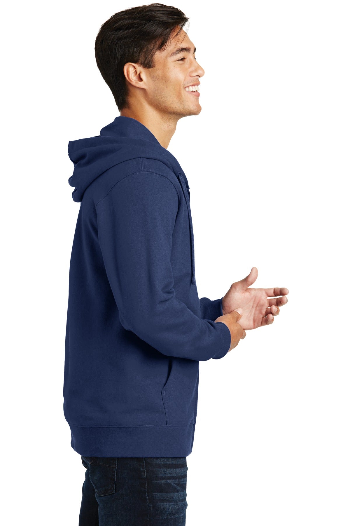 Team Navy Port & Company Fan Favorite Fleece Full-Zip Hooded Sweatshirt. PC850ZH