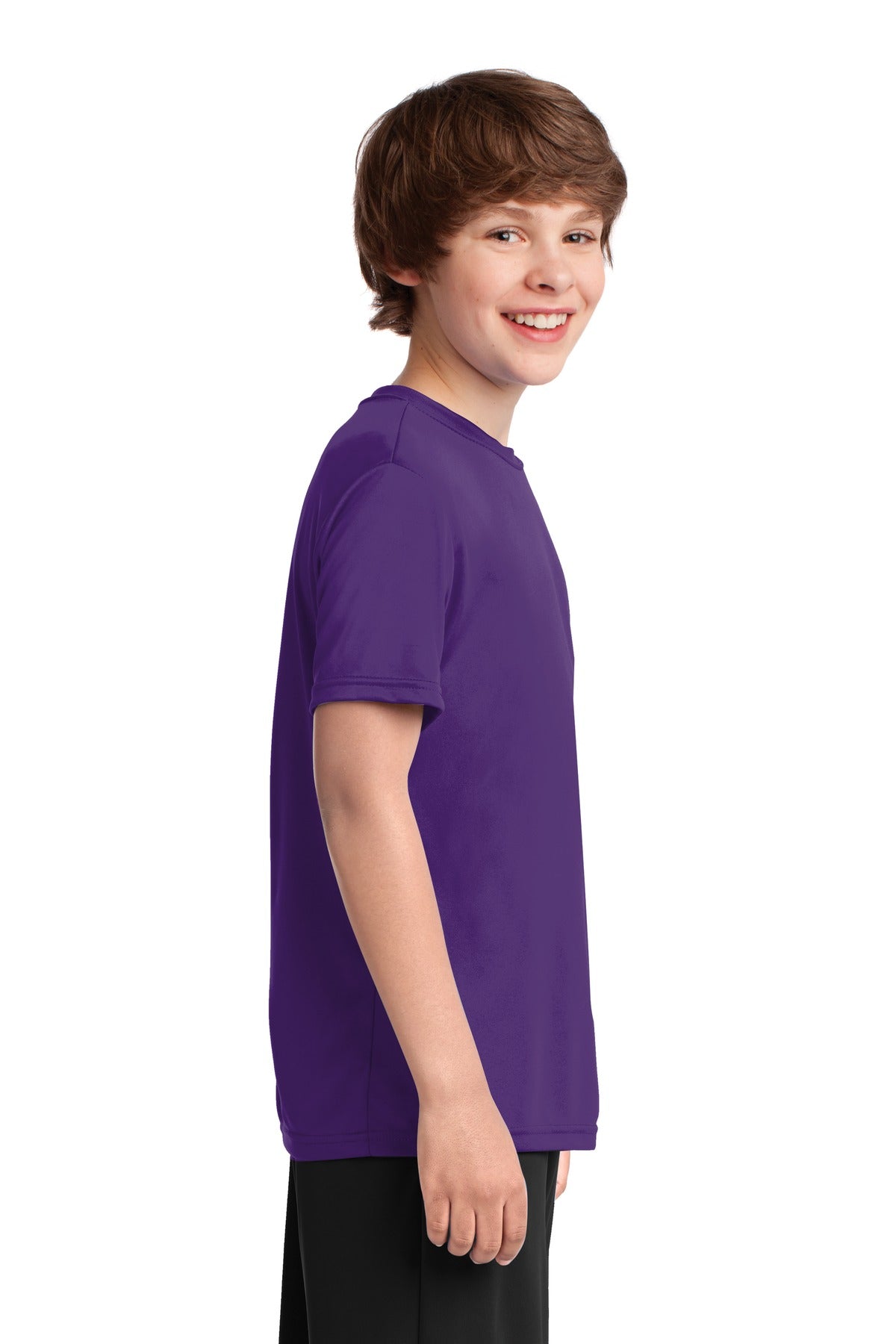 Team Purple Port & Company Youth Performance Tee. PC380Y