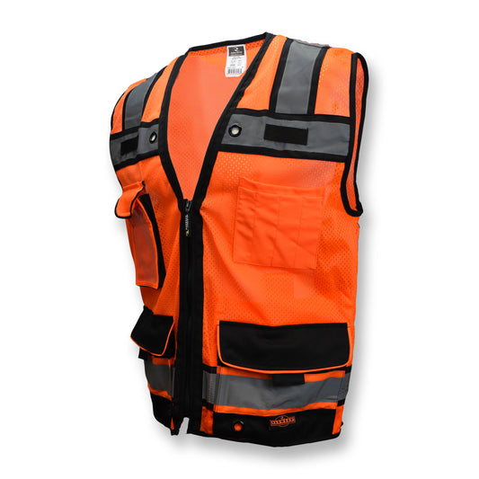 SV65 Type R Class 2 Heavy Duty Mesh Surveyor with Zipper - Orange - Size XL