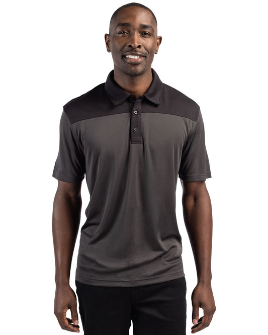 Titan/Black Clique Parma Colorblock Tech Jersey Mens Polo - S