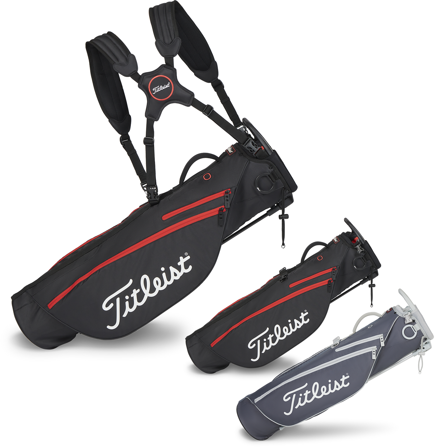 Black Black Red Titleist Premium Carry Golf Bag
