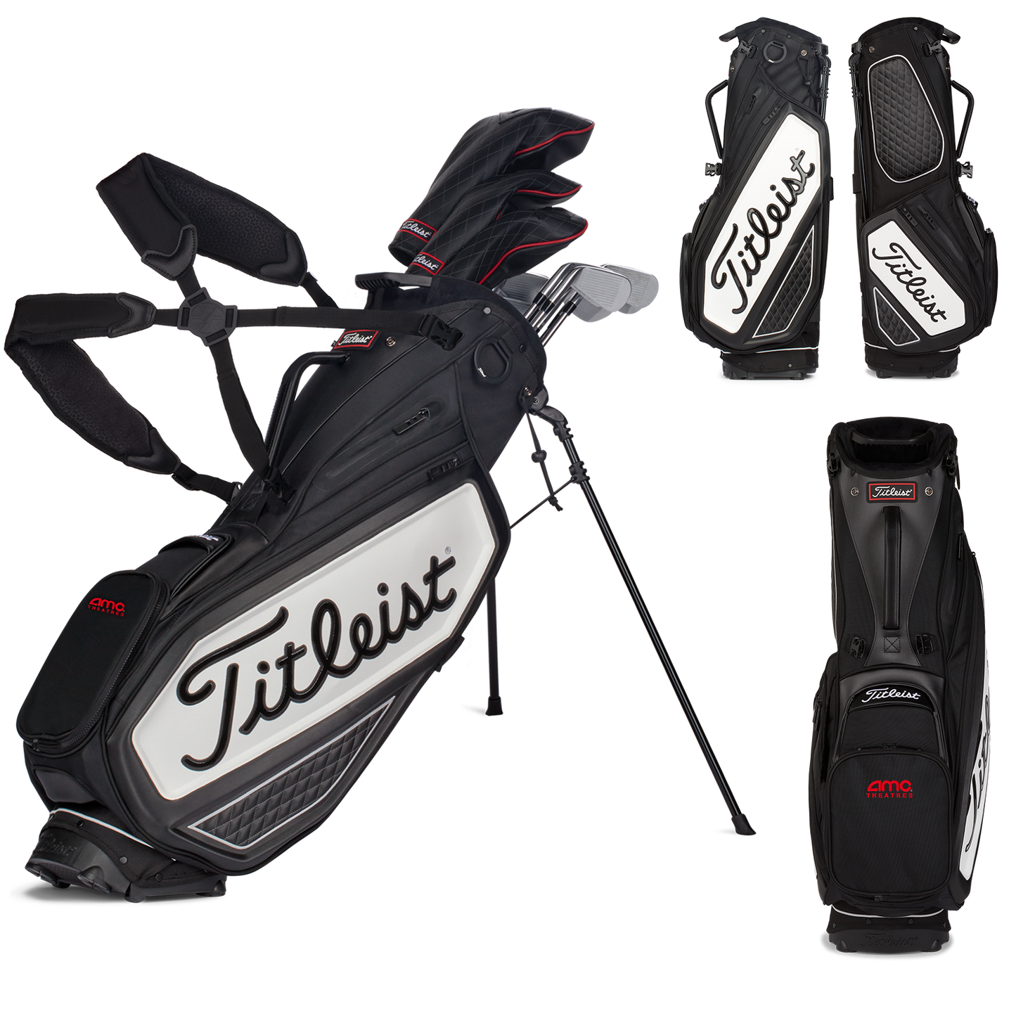 Black White Titleist Tour Premium Stand Golf Bag