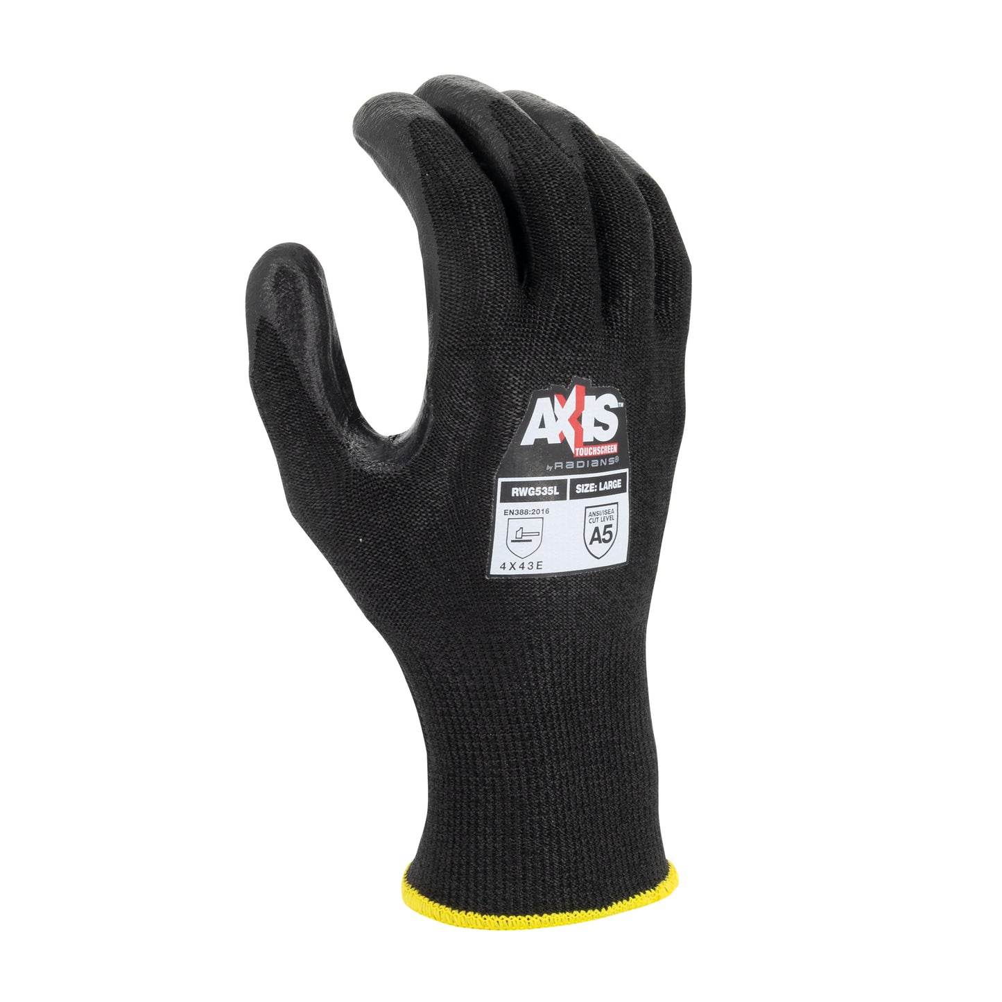 RWG535 HPPE Cut Level A5 Touchscreen Reinforced Thumb Crotch Work Glove - Size L
