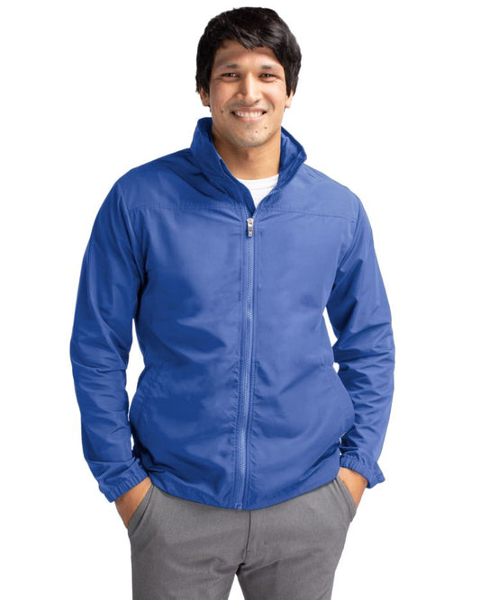 Tour Blue Cutter & Buck Charter Eco Knit Recycled Big & Tall Full-Zip Jacket Big & Tall - LT