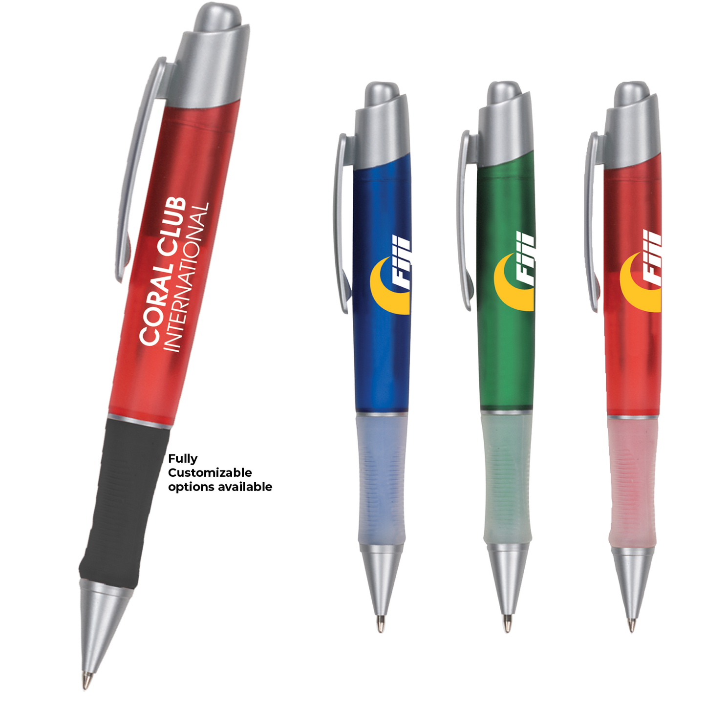 Blue Translucent Translucent Gripper Pen