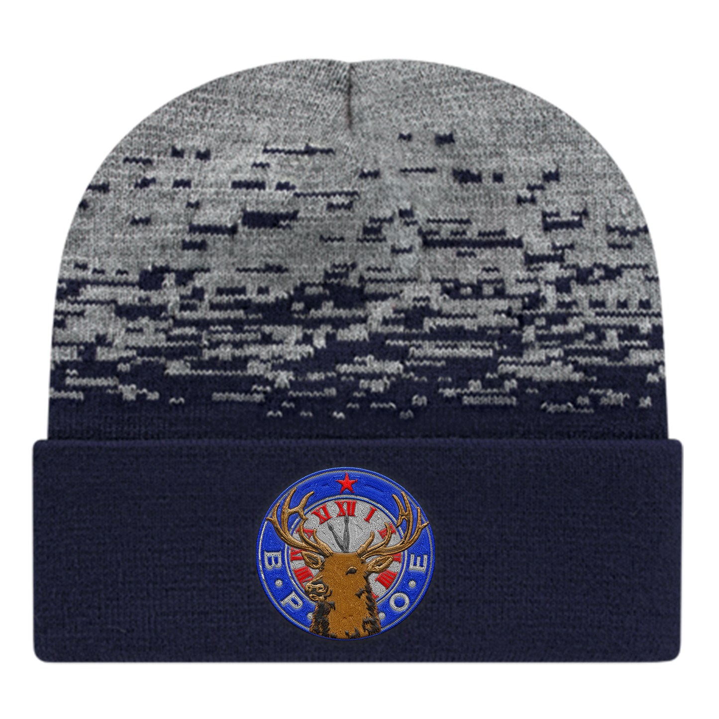 C A Static Pattern Knit Cap With Cuff