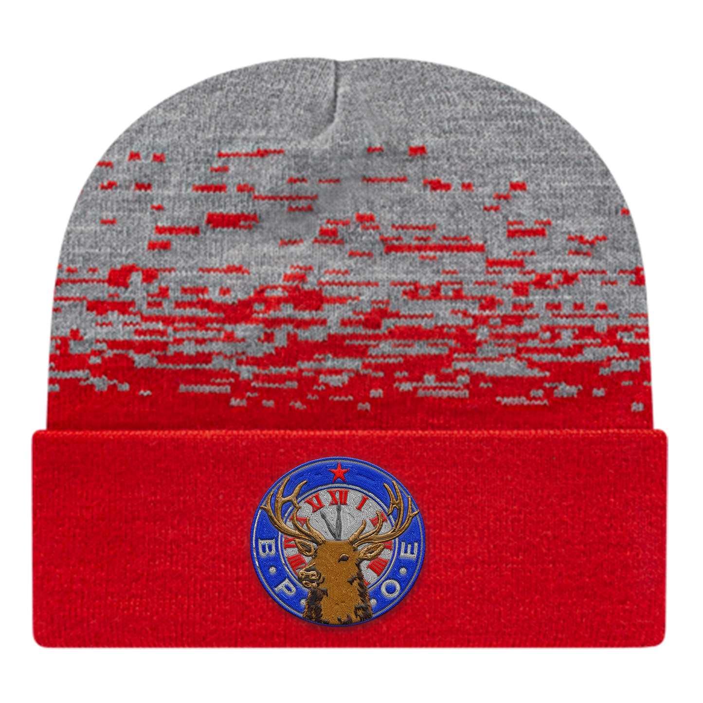 C A Static Pattern Knit Cap With Cuff