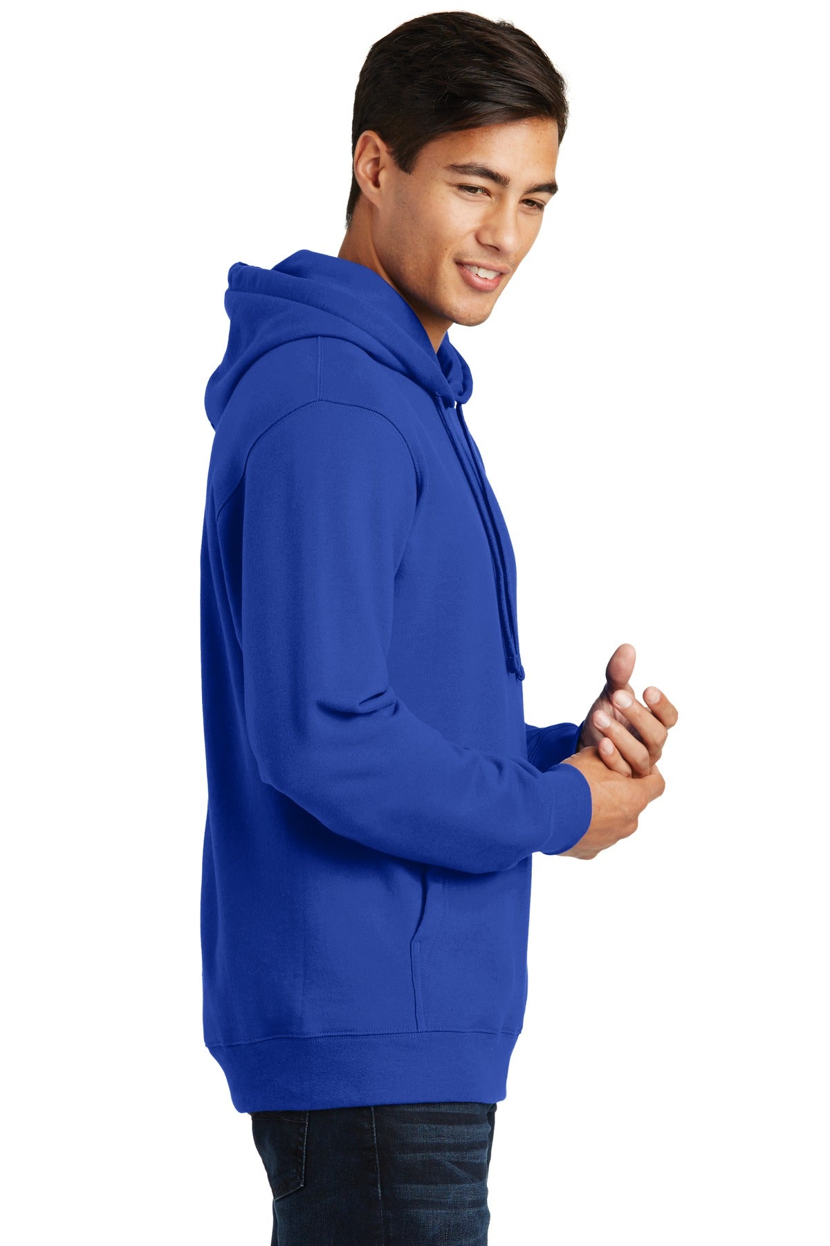 True Royal Port & Company Fan Favorite Fleece Pullover Hooded Sweatshirt. PC850H