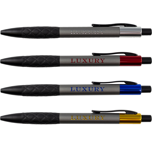 Blue Twilightlux 2 Tone Metal Pen with Rubber Grip