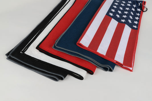 Red/Black Ahead Microfiber Golf Towel