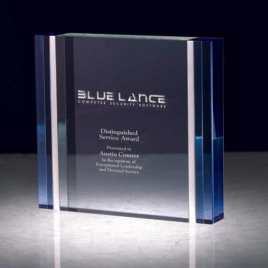 Cosenza III Blue & Aluminum Edged Rectangle