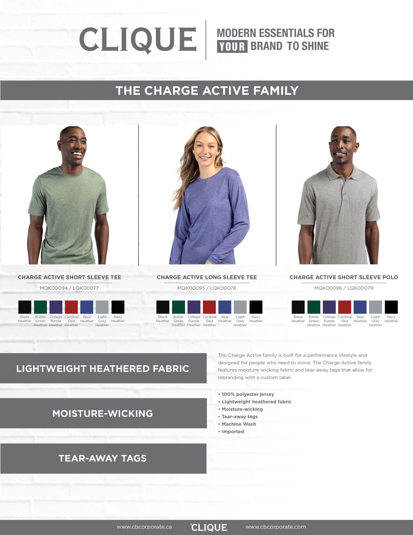 Clique Charge Active Womens Long Sleeve Tee