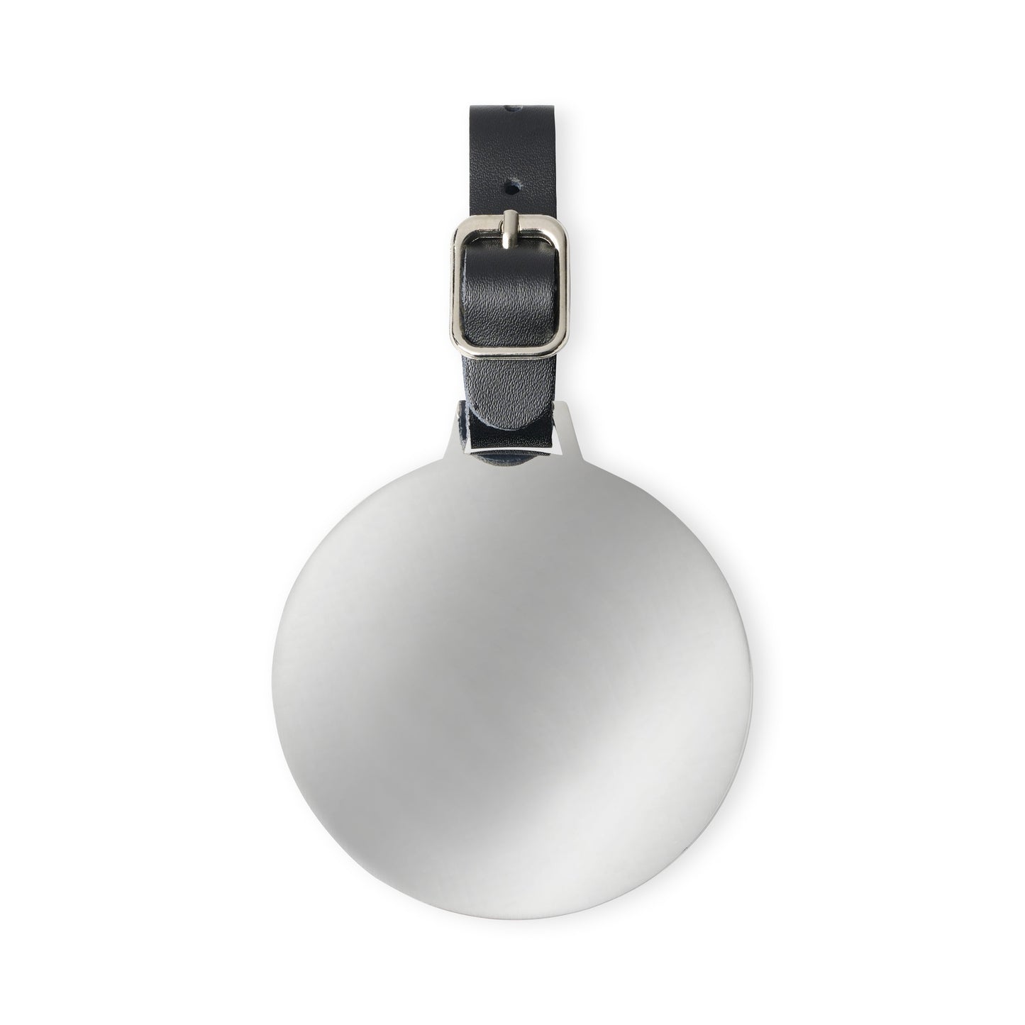Shiny Nickel Ahead Large Round Golf Bag Tag