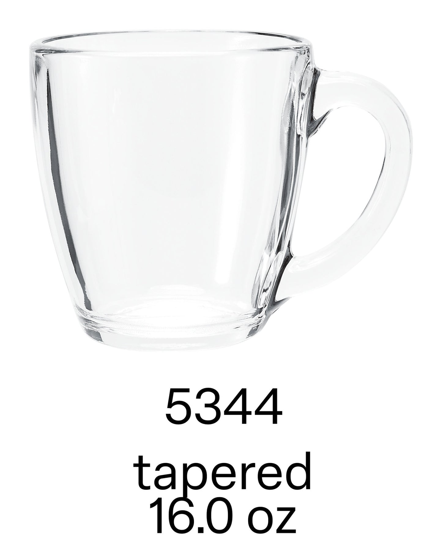 clear 16 oz tapered mug