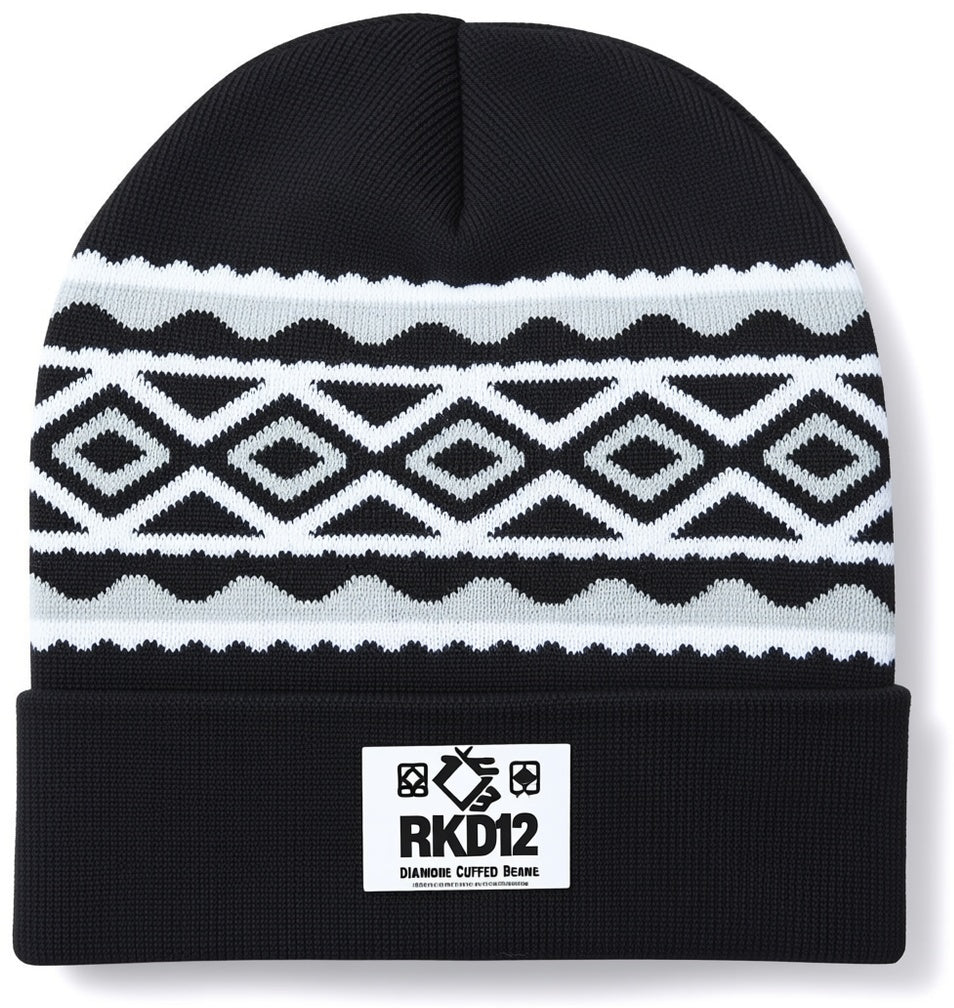 USA- Made Diamond Cuffed Beanie - RKD12