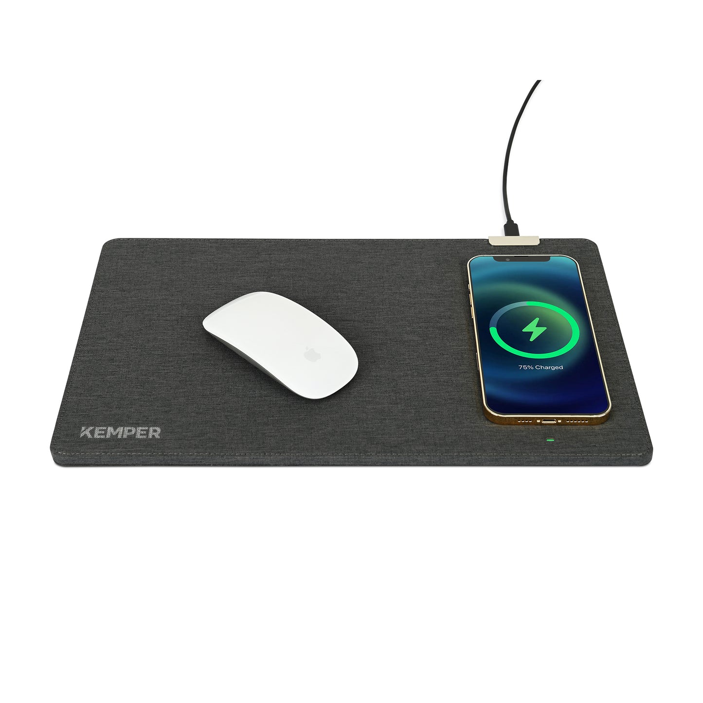 Charcoal Heather Eden Wireless Charging Mouse Pad