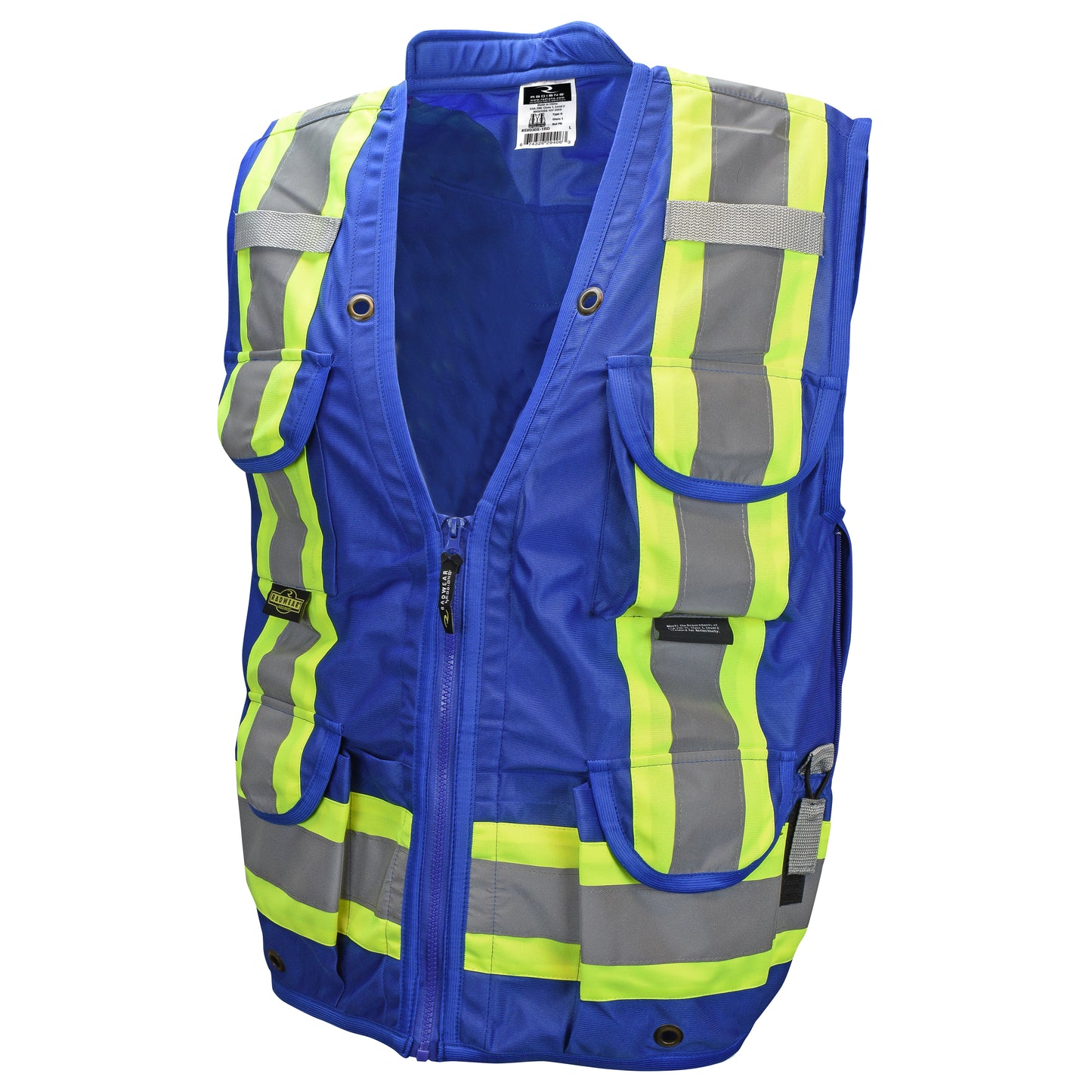 SV030X-1 Heavy Duty 10-Pocket Cruiser Vest with Back Pouch X-Back - Royal Blue - Size XL