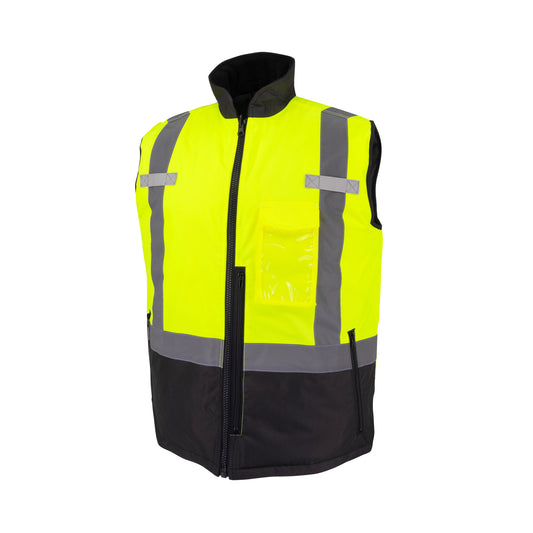 SJV41B Class 2 Hi-Vis Reversible Insulated Vest - Green / Black - Size XL