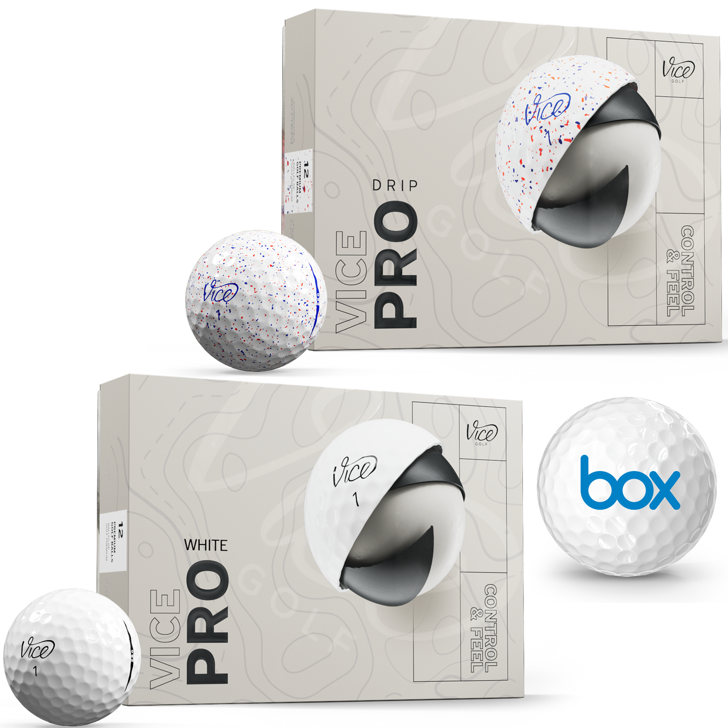 Drip Red Blue Vice Pro Golf Balls