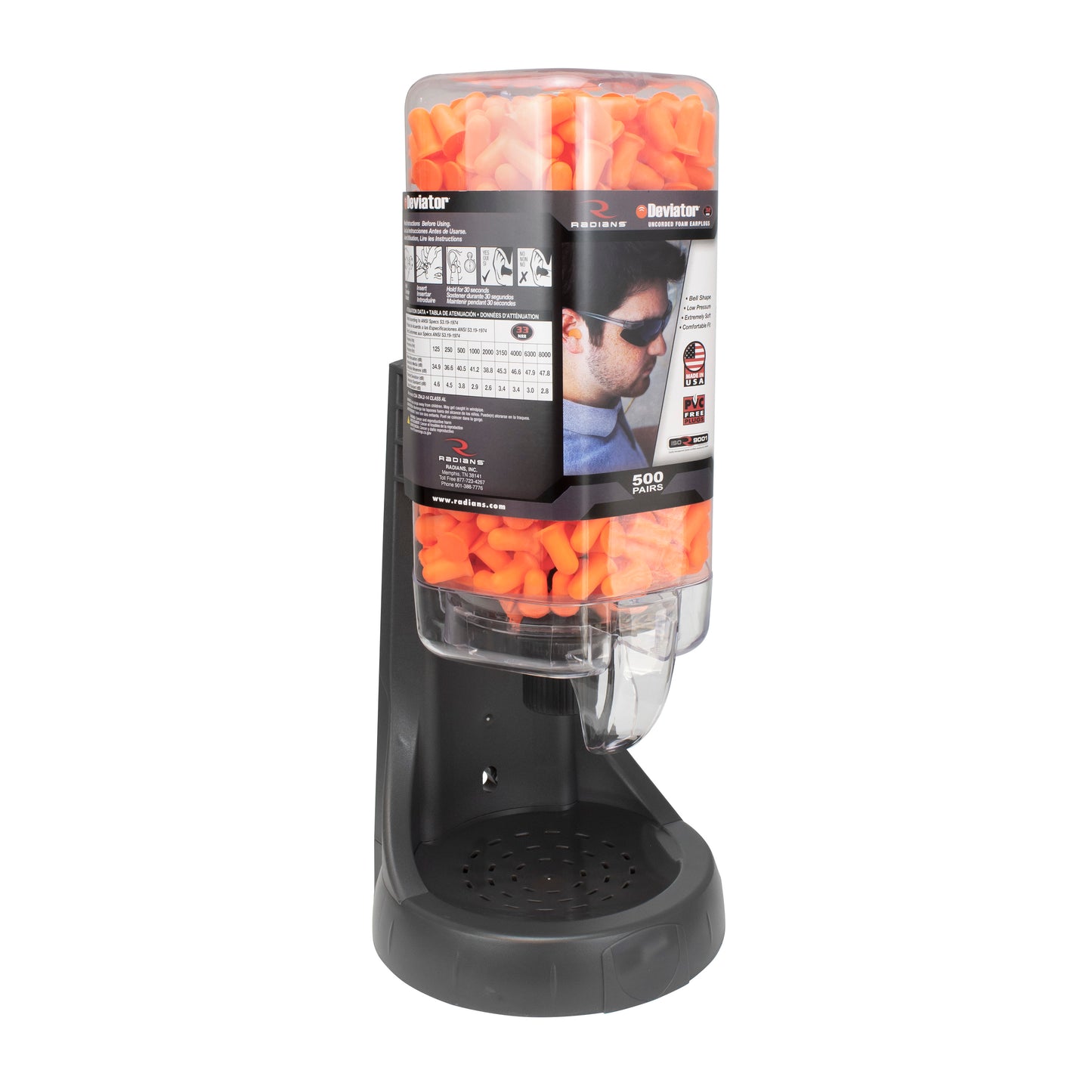 Refillable Dispenser with Deviator™ FP80 Plugs - 500 Pair