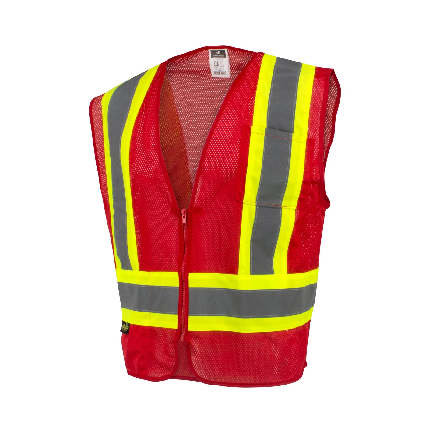 SV22-1 Economy Type O Class 1 Two Tone Safety Vest - Red - Size XL