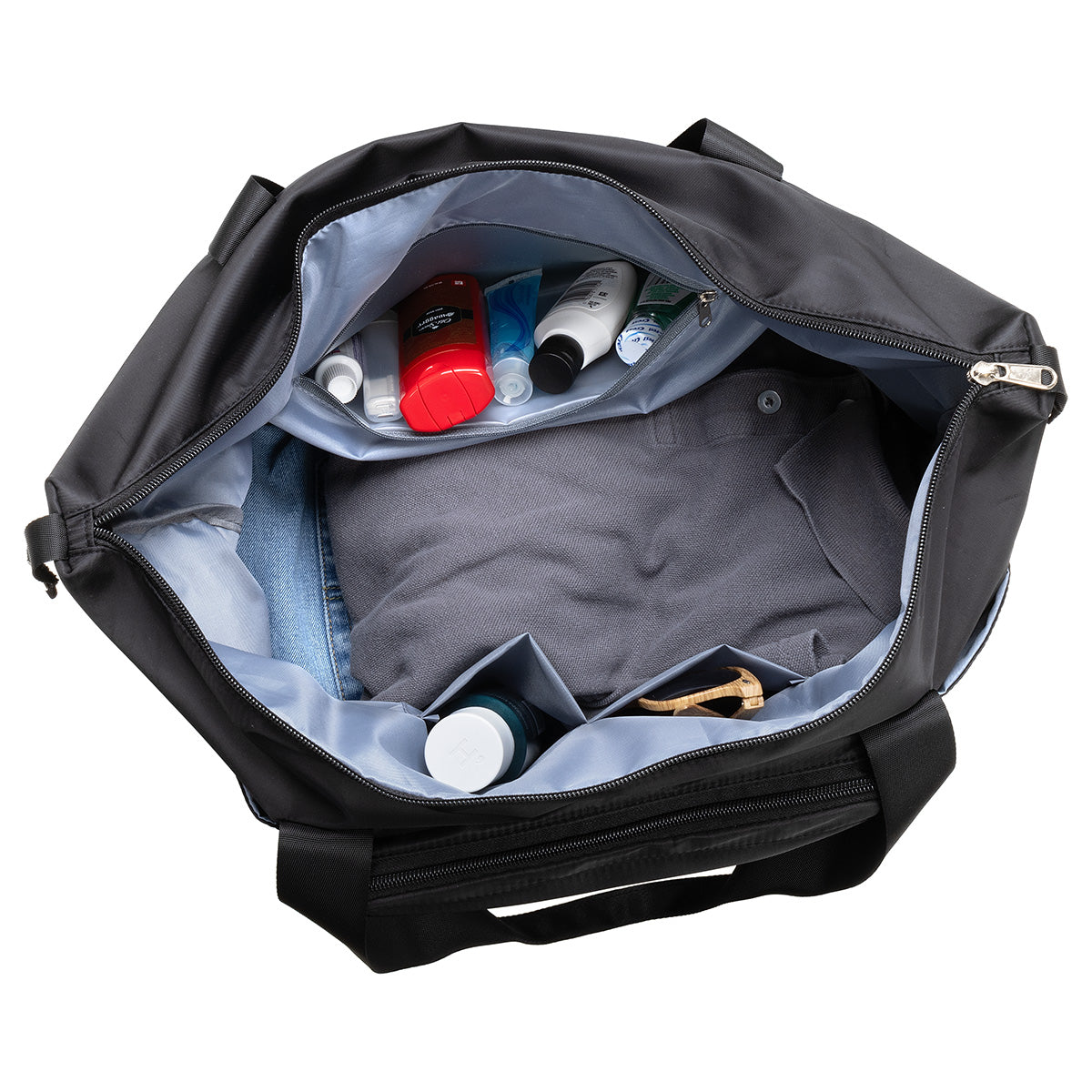 Black Caravan Expandable Polyester Travel Tote