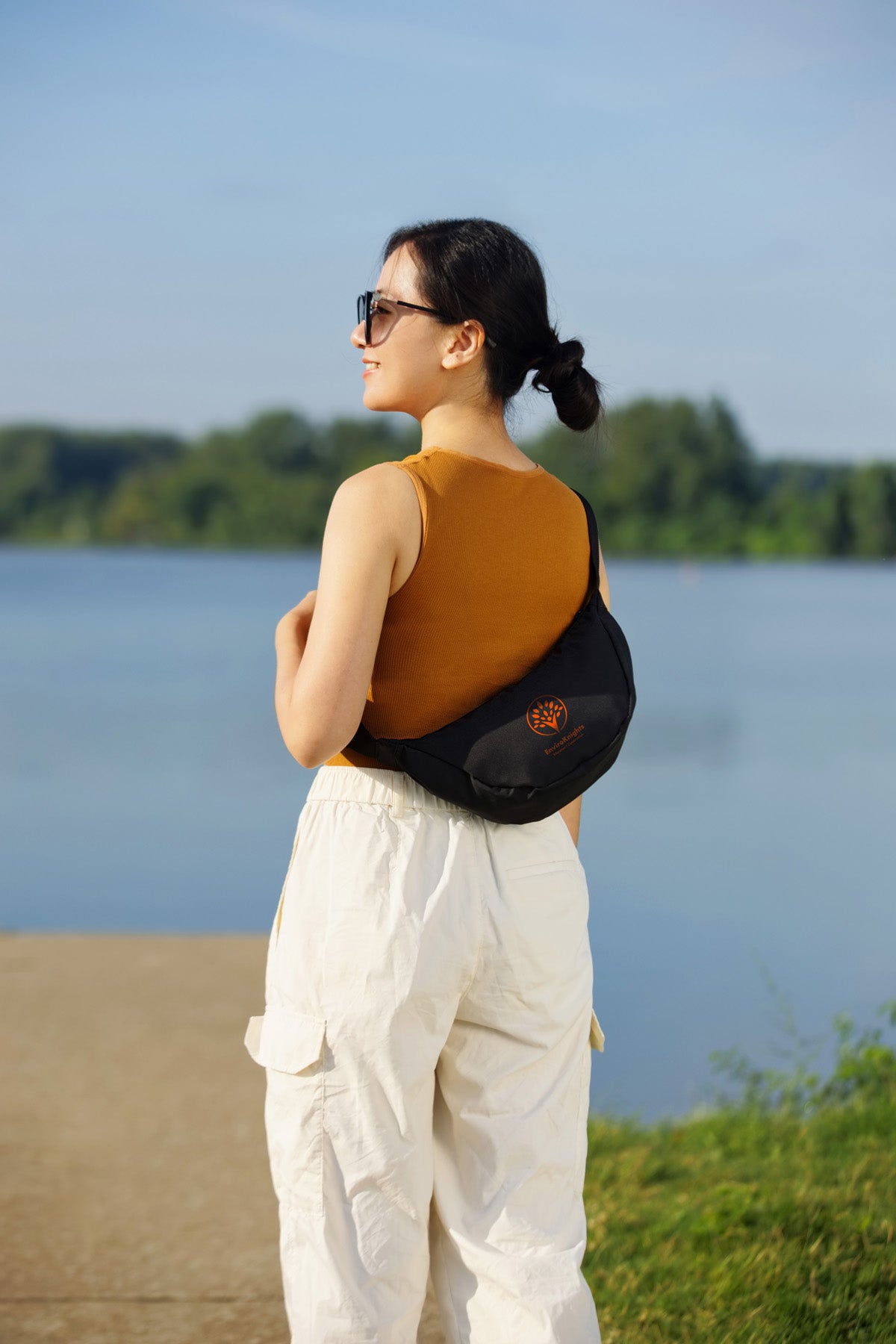 Black Lune Microfiber Waist Bag