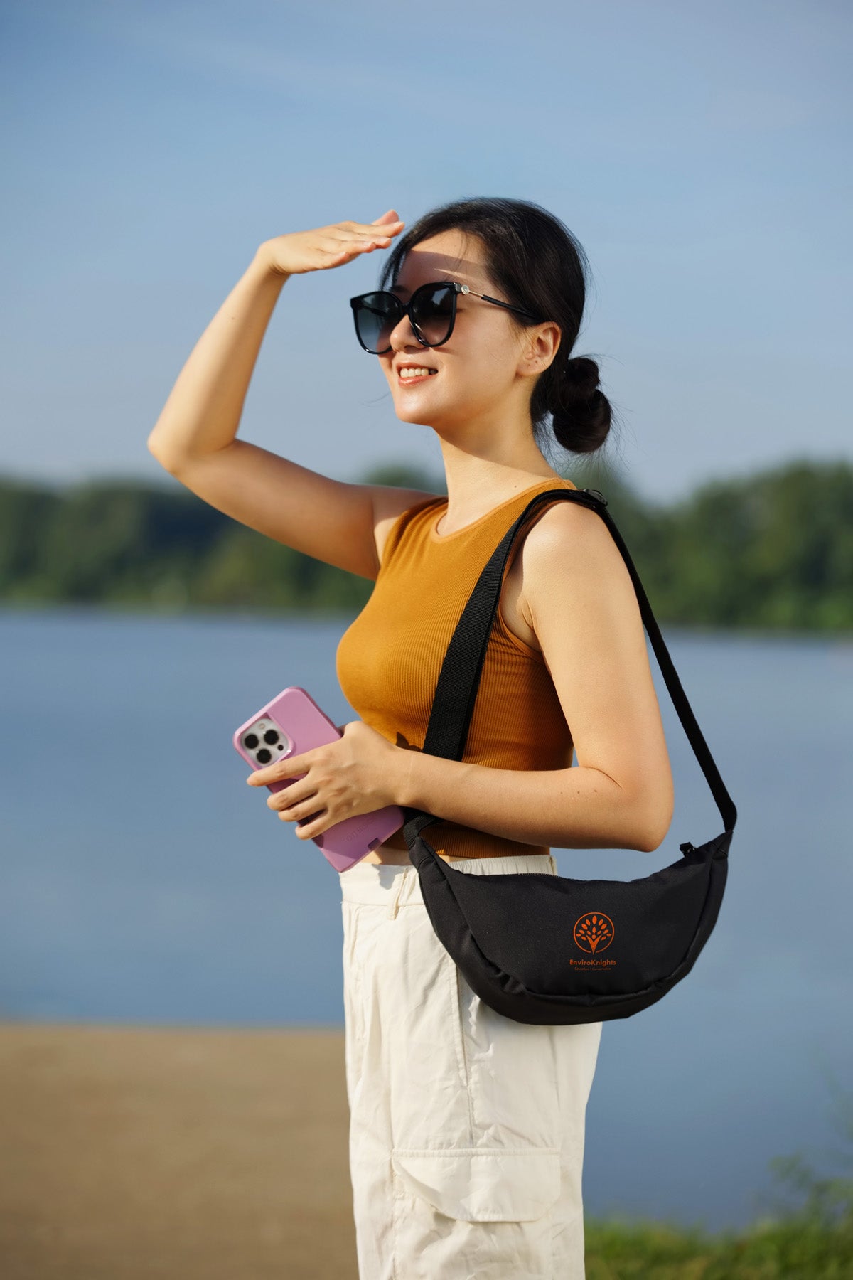 Black Lune Microfiber Waist Bag