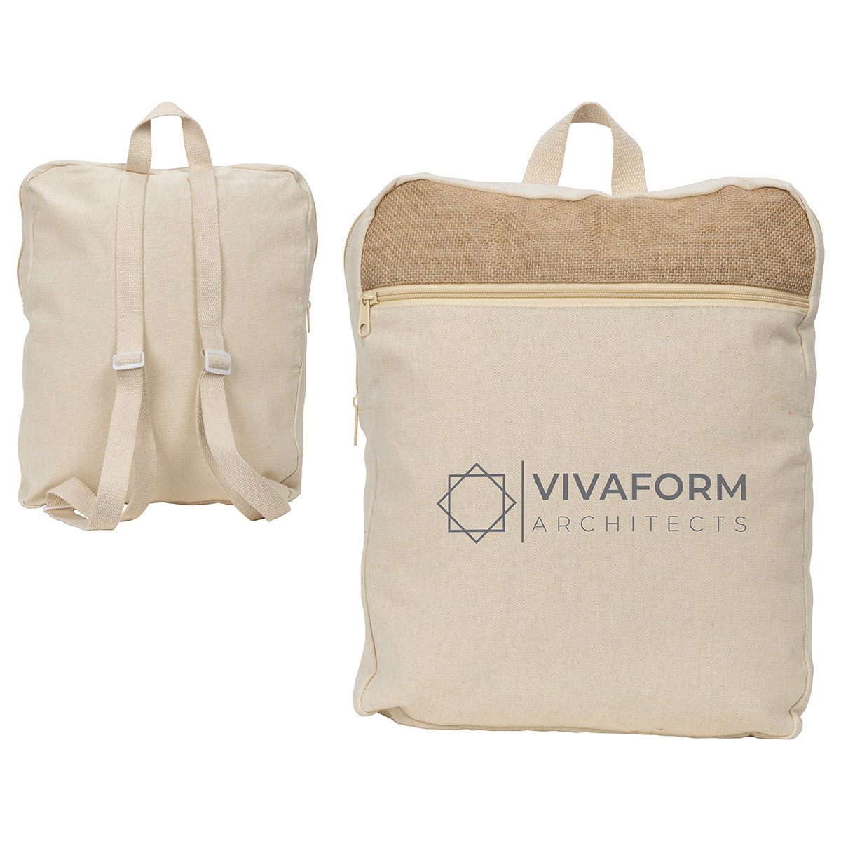 Natural Savanna Jute & Recycled Cotton Backpack