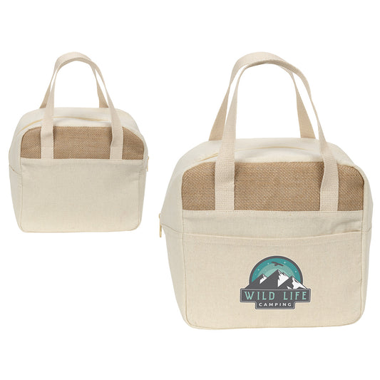 Natural Savanna Jute & Recycled Cotton Cooler Bag