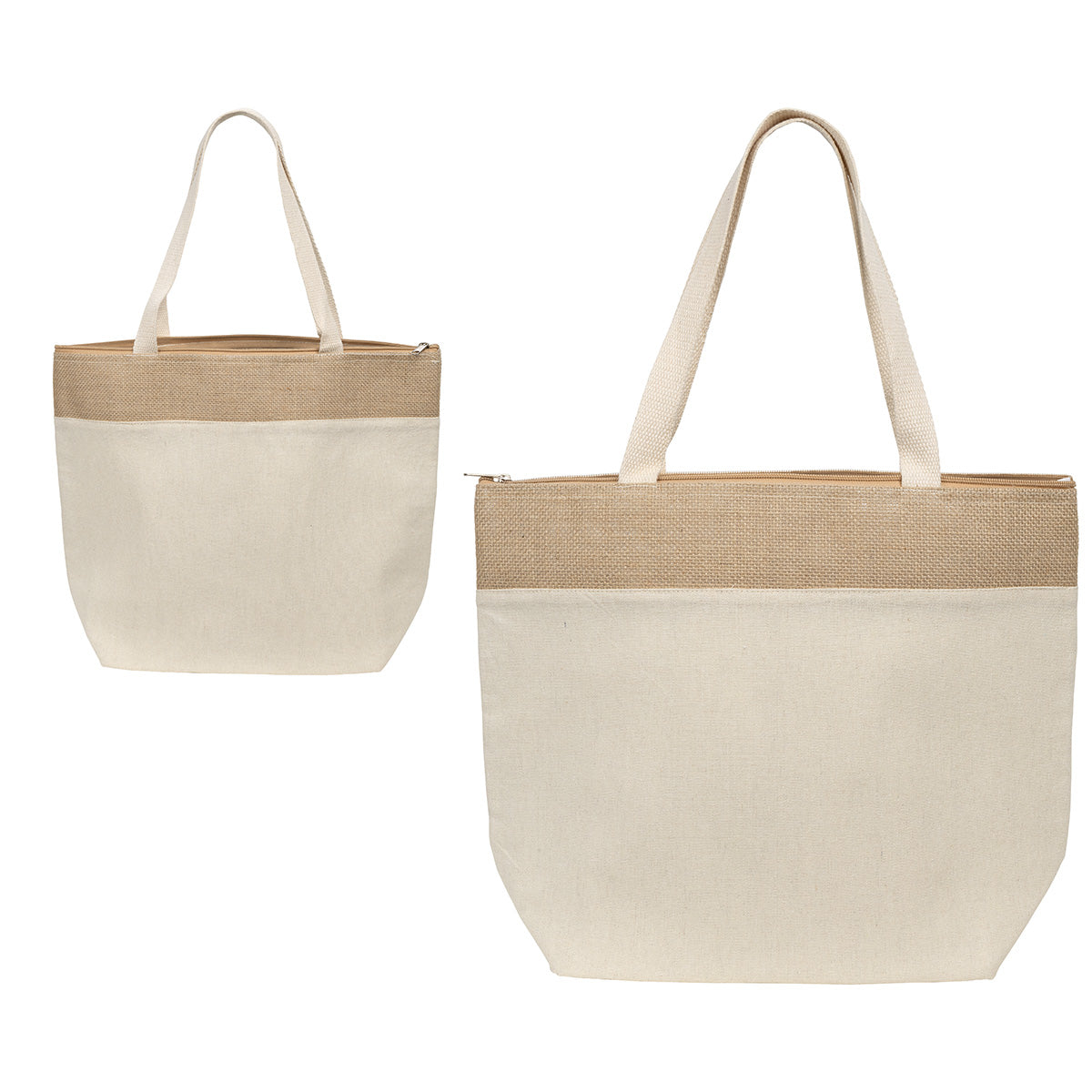 Natural Savanna Jute & Recycled Cotton Cooler Tote