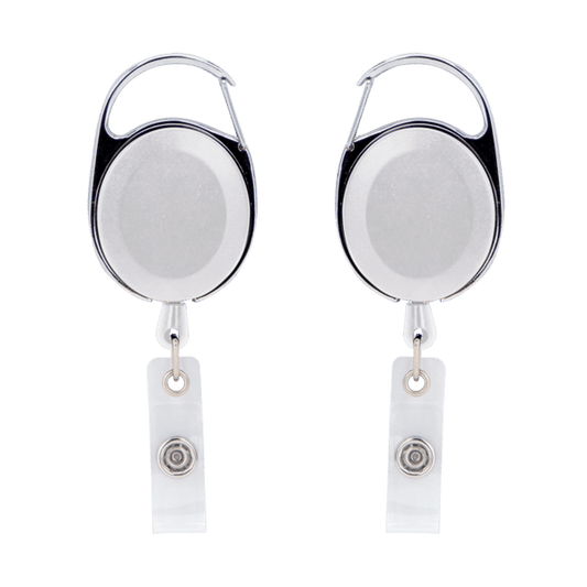 Oval Metal Retractable Badge Reel with Carabiner