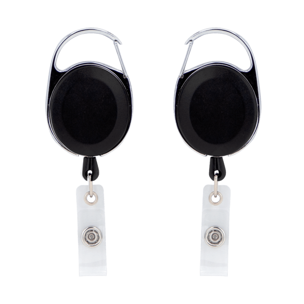 Oval Metal Retractable Badge Reel with Carabiner
