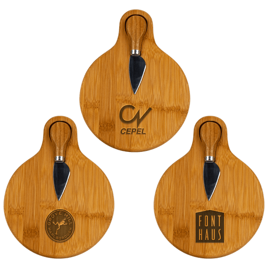Small Bamboo Cutting Board with Cheese Knife