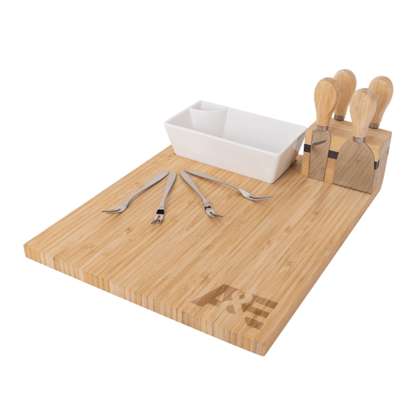 Charcuterie Board with Bowl, Utensils, and Forks