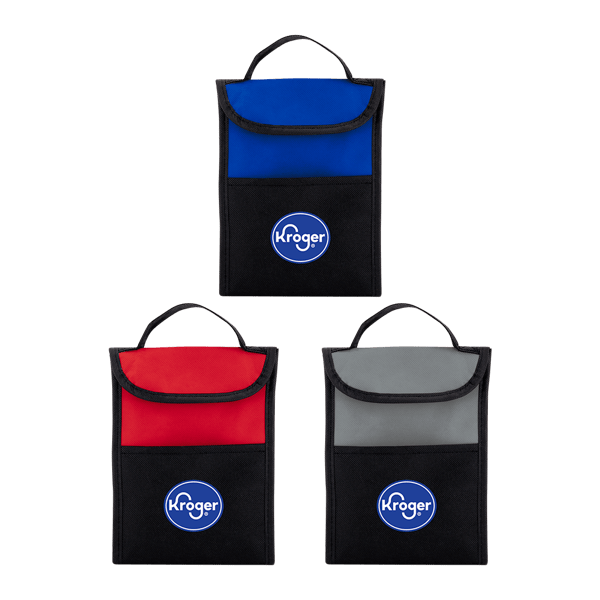 Cool Gray 8c, Black Back Bay Recycled Non Woven Lunch Cooler