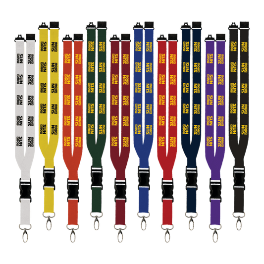 Maverick 1" Polyester Lanyard w/ Slide Buckle Release, Silver Metal Oval & Convenience Release