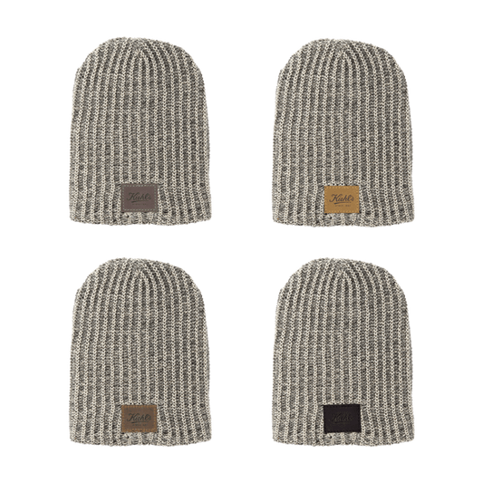 Haberdasher Knit Beanie with Leather Patch