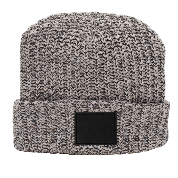 Milliner Cuffed Knit Beanie with Leather Patch