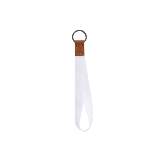 Dye Sublimated Keychain with Leather Accent