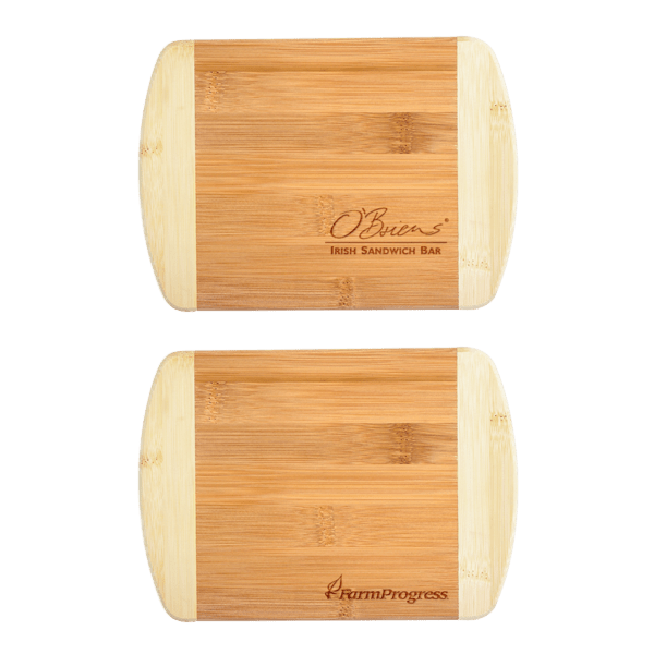 Two-Tone Bar 8" x 5-3/4" Bamboo Cutting Board