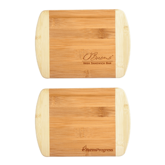 Two-Tone Bar 8" x 5-3/4" Bamboo Cutting Board